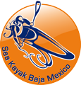 Logo with the text, Sea Kayak Baja Mexico: Sea kayaking trips and courses in the Gulf of California.