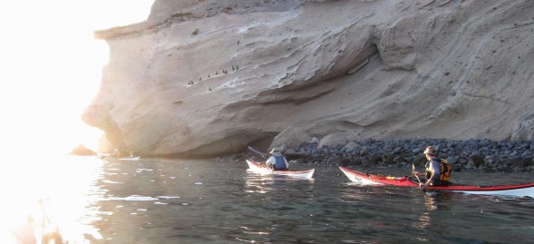 paddling into the Baja sunrise